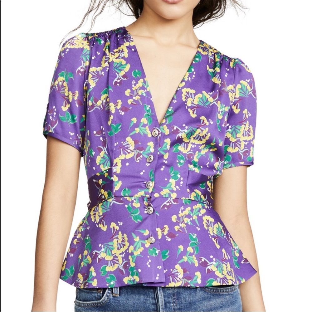 Saloni Lea Top in Violet Sweet Peas | Size US 6
